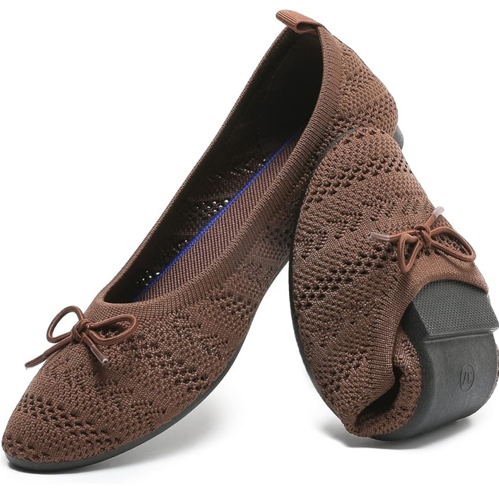 Women’s Flat Ballet Shoes Comfortable Crochet Lace Mesh Round Toe Slip On